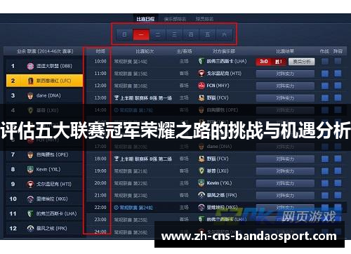 评估五大联赛冠军荣耀之路的挑战与机遇分析