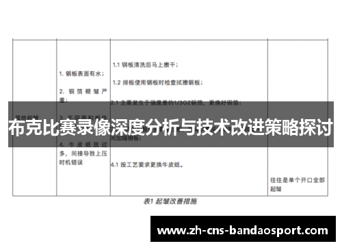 布克比赛录像深度分析与技术改进策略探讨